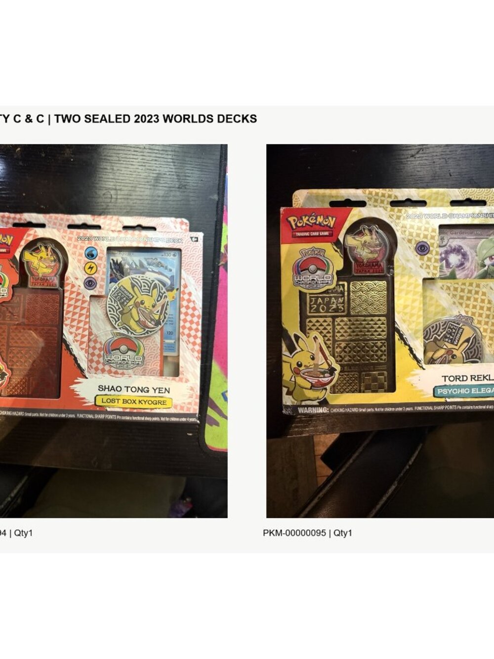 Pokemon 2023 World Championships 2 Sealed Deck Lot Shao and Tord